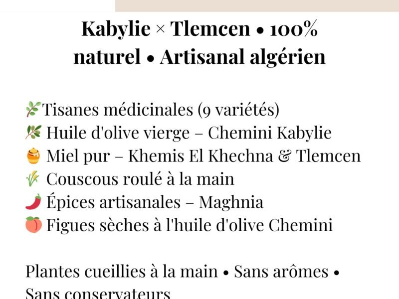 Vente en ligne de produits du terroir algérien 100 % naturels
