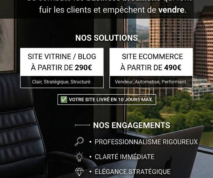 Je crée des sites web stratégiques et performants pour vendre