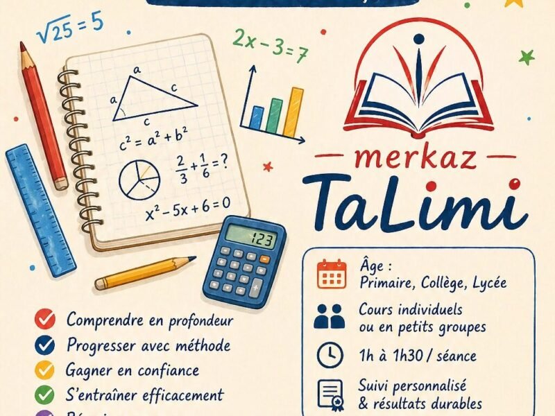 Soutien scolaire mathématique primaire collège lycée