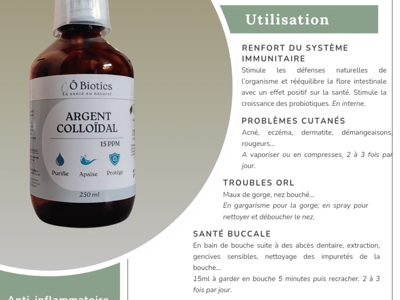 Remède naturel : Argent Colloïdal 15PPM pour soin de peau et de santé - 100% naturel et fabriqué en Algérie